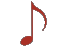 Red Spinning Musical Note